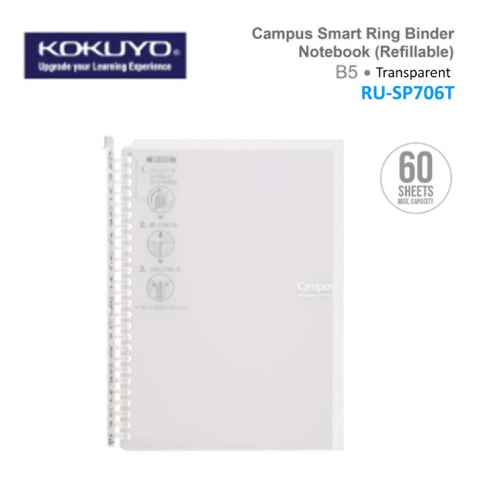 KOKUYO CAMPUS SMART RING BINDER NOTEBOOK B5 (REFILLABLE) RU-SP706T