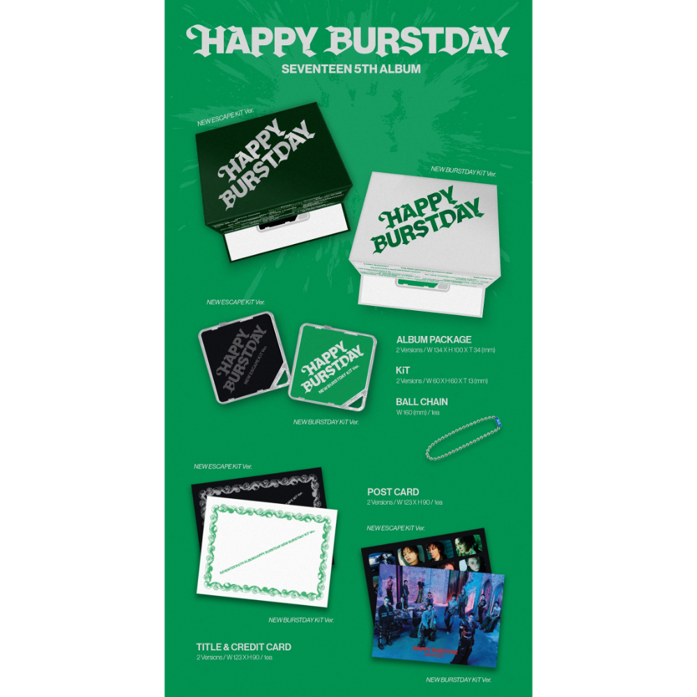 SEVENTEEN - 5TH ALBUM : HAPPY BURSTDAY (NEW ESCAPE KIT / NEW