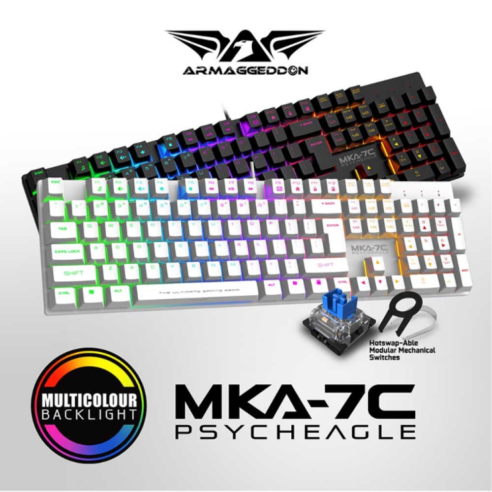 ARMAGGEDDON MKA-7C PSYCHEAGLE MECHANICAL GAMING KEYBOARD [BLACK]
