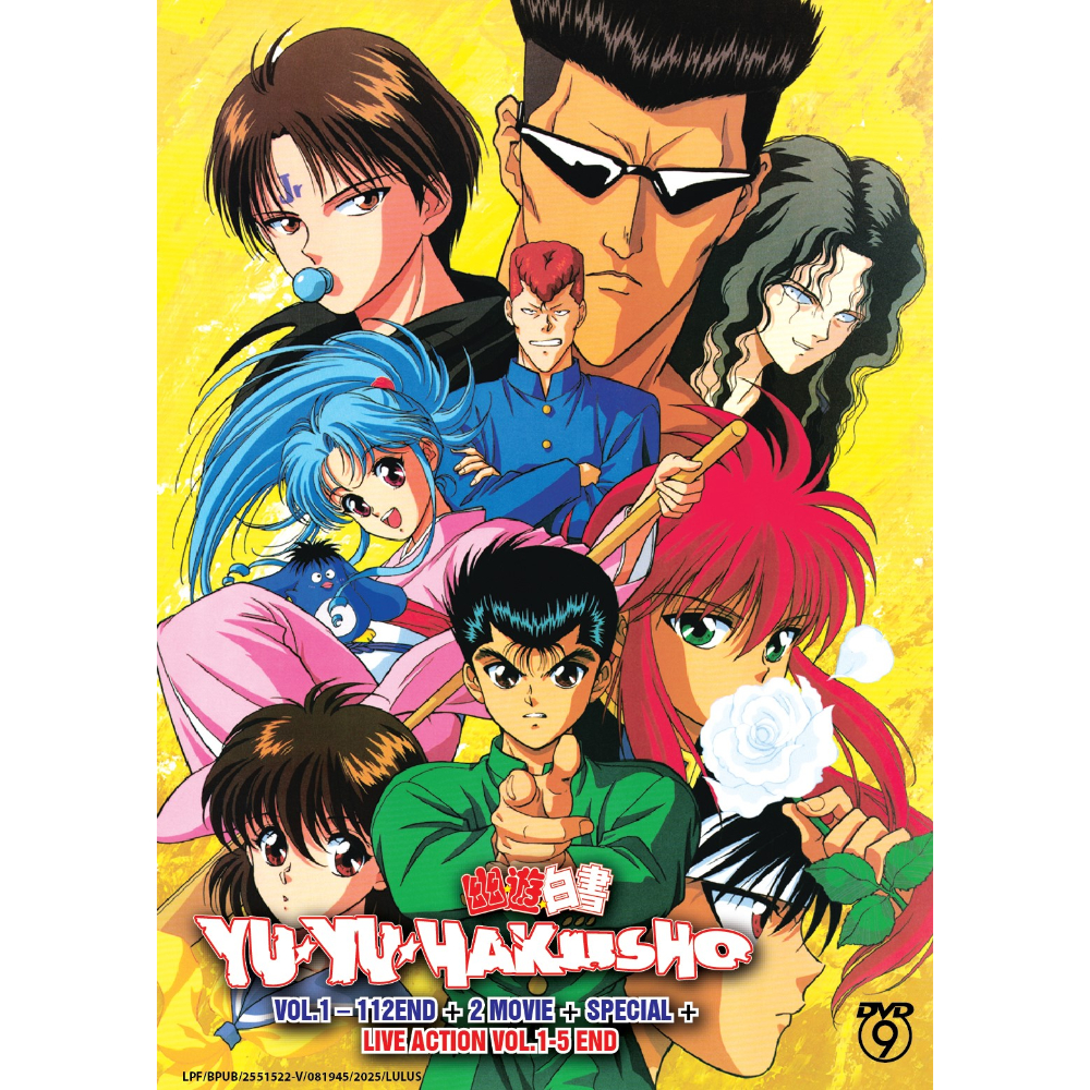 YU YU HAKUSHO 幽游白书VOL.1-112END + 2 MOVIE + SPECIAL + LIVE