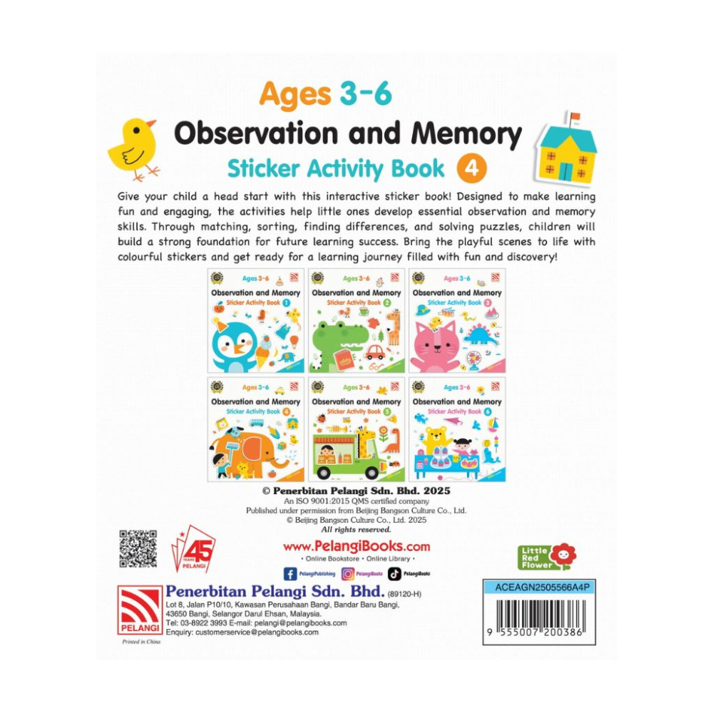 NURSERY OBSERVATION AND MEMORY STICKER ACTIVITY BOOK 4 (AGES 3-6)