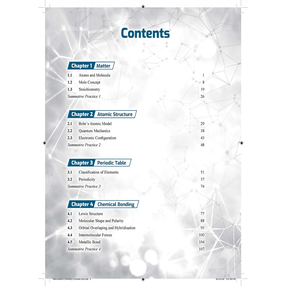 Semester 1 Matriculation Chemistry SK015