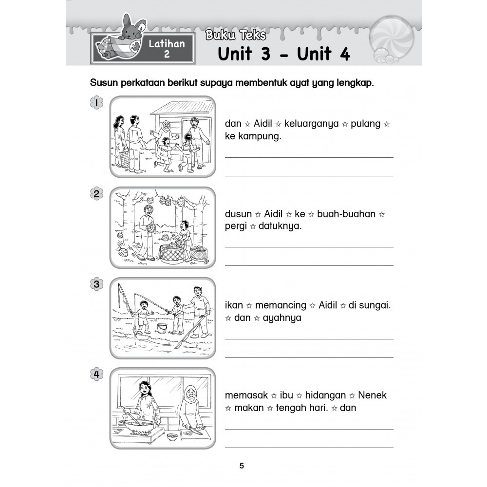 一年级跟着课文学造句国文 Primary 1 Latihan Bina Ayat Bahasa Melayu