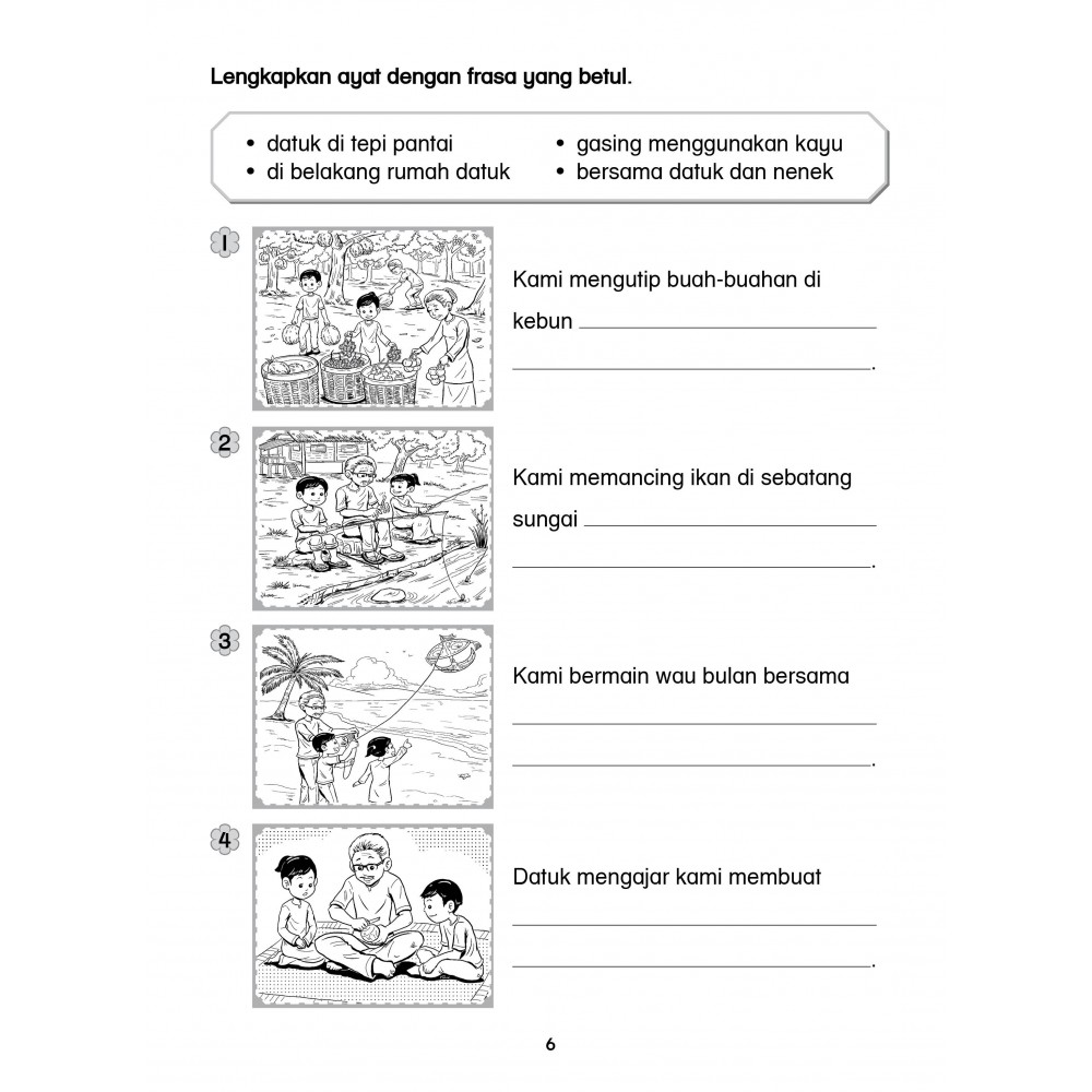 一年级跟着课文学造句国文 Primary 1 Latihan Bina Ayat Bahasa Melayu