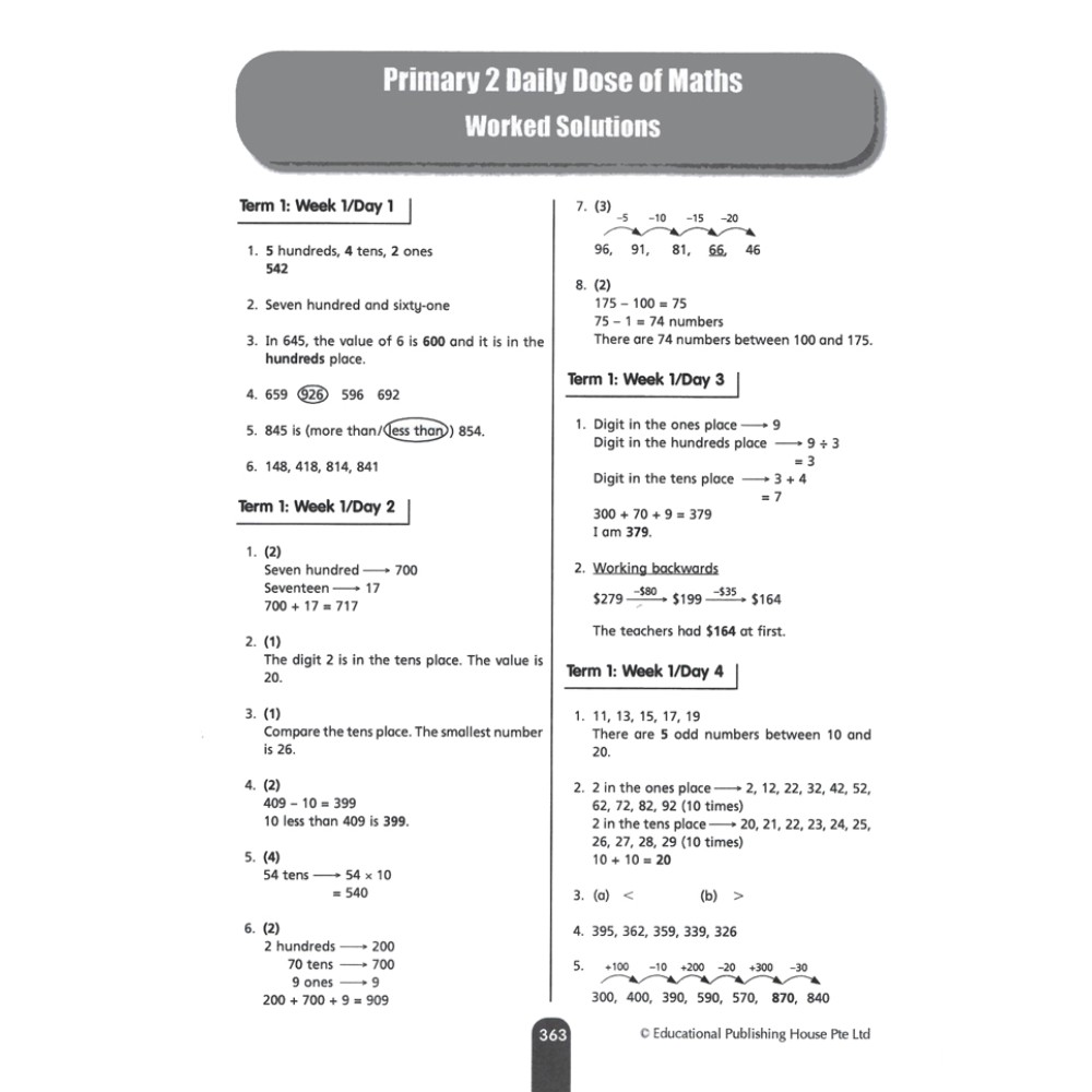 Primary 2 Daily Dose of Maths (3rd Edition)
