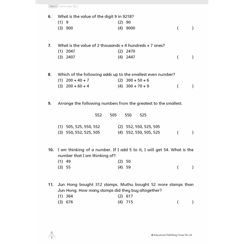 Primary 3 Math Questions Primary 3 Mathematics Revision Papers