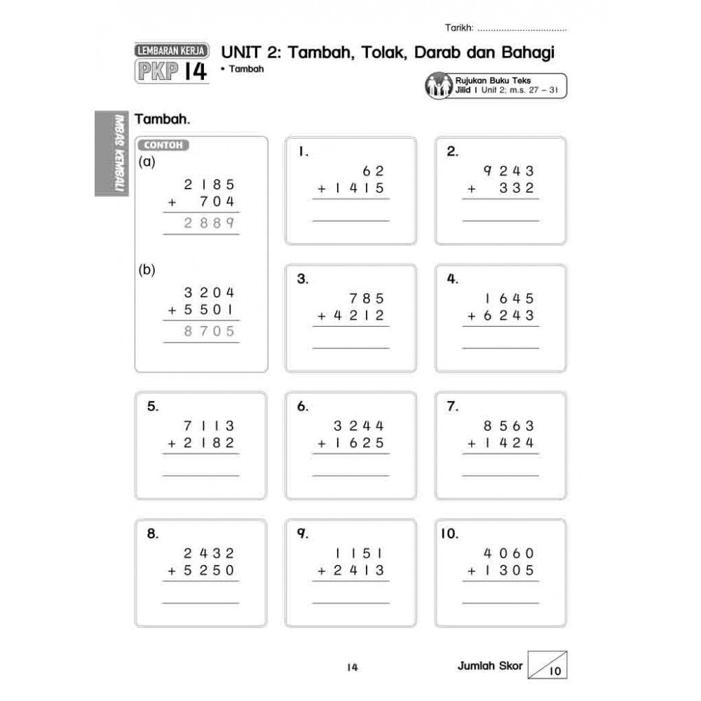 Tahun 3 Lembaran Kerja Pkp Matematik