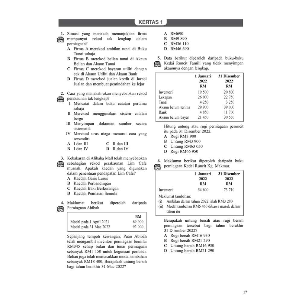 Tingkatan 5 1202 Bank Soalan Prinsip Perakaunan