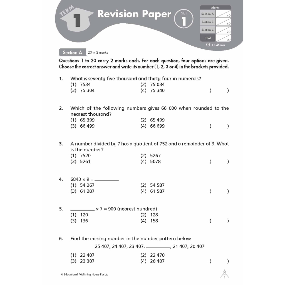 Primary 4 Mathematics Revision Papers